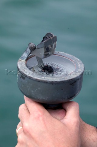 Hand bearing compass as used on board Gipsy Moth IV