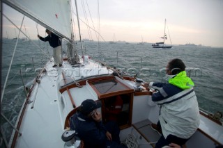 On board Gipsy Moth IV after her relaunch in June 2005