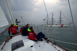 On board Gipsy Moth IV after her relaunch in June 2005