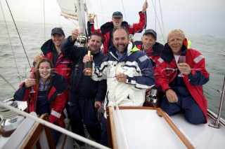 On board Gipsy Moth IV after her relaunch in June 2005