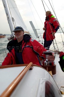 On board Gipsy Moth IV after her relaunch in June 2005