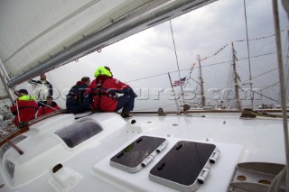 On board Gipsy Moth IV after her relaunch in June 2005