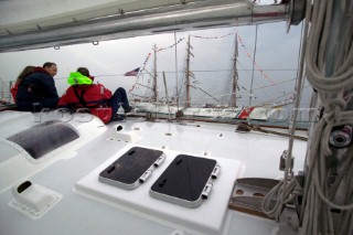 On board Gipsy Moth IV after her relaunch in June 2005