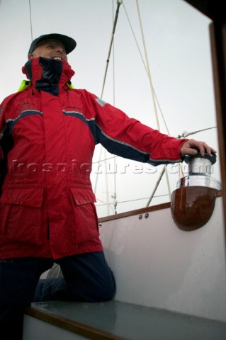 On board Gipsy Moth IV after her relaunch in June 2005