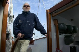 On board Gipsy Moth IV after her relaunch in June 2005