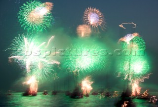 Fireworks at the Trafalgar 200 warship and fleet review celebrations 2005