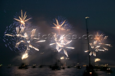 Fireworks at the Trafalgar 200 warship and fleet review celebrations 2005