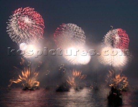 Fireworks at the Trafalgar 200 warship and fleet review celebrations 2005