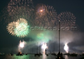 Fireworks at the Trafalgar 200 warship and fleet review celebrations 2005