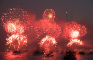 Fireworks at the Trafalgar 200 warship and fleet review celebrations 2005