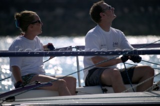 Sportsboats racing in the Silva J80 World Championships 2005 in Falmouth UK