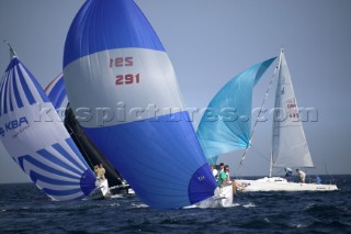 Sportsboats racing in the Silva J80 World Championships 2005 in Falmouth UK