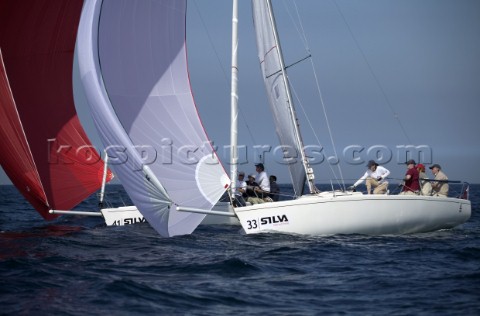 Sportsboats racing in the Silva J80 World Championships 2005 in Falmouth UK