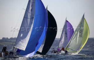 Sportsboats racing in the Silva J80 World Championships 2005 in Falmouth UK