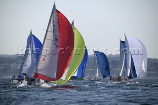 Sportsboats racing in the Silva J80 World Championships 2005 in Falmouth UK