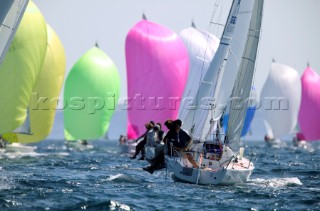 Sportsboats racing in the Silva J80 World Championships 2005 in Falmouth UK