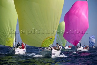 Sportsboats racing in the Silva J80 World Championships 2005 in Falmouth UK