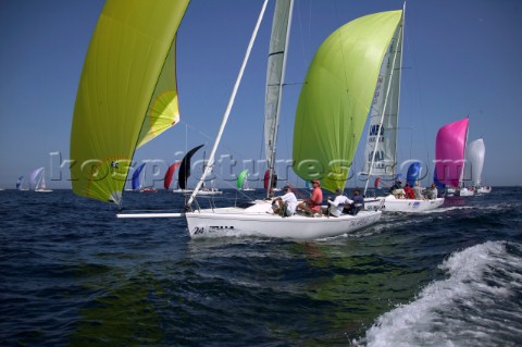 Sportsboats racing in the Silva J80 World Championships 2005 in Falmouth UK