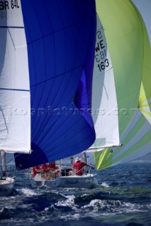 Sportsboats racing in the Silva J80 World Championships 2005 in Falmouth UK