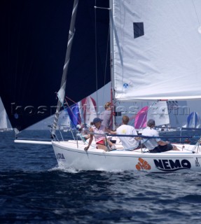 Sportsboats racing in the Silva J80 World Championships 2005 in Falmouth UK