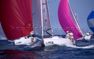 Sportsboats racing in the Silva J80 World Championships 2005 in Falmouth UK