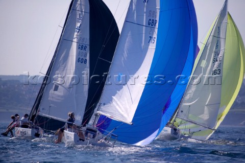 Sportsboats racing in the Silva J80 World Championships 2005 in Falmouth UK