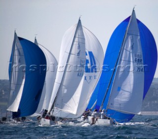 Sportsboats racing in the Silva J80 World Championships 2005 in Falmouth UK