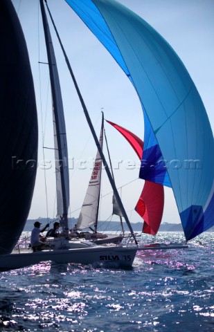 Sportsboats racing in the Silva J80 World Championships 2005 in Falmouth UK