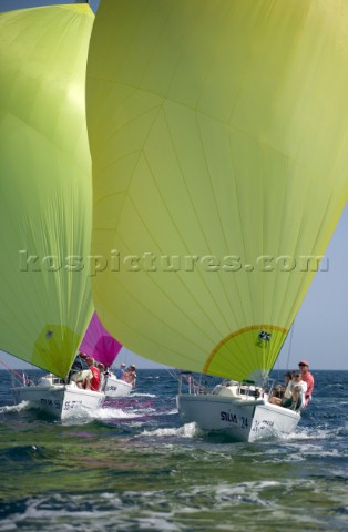 Sportsboats racing in the Silva J80 World Championships 2005 in Falmouth UK