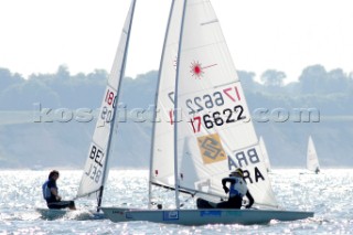 Kiel - Germany - 23 june 2005 KIELER WOCHE - day 2 of the Olympic Class regatta started with a postponement due to lack of wind. Racing began late in the afternoon i 8 knots of breeze. Racing continues until Sunday.BRA 176622, Robert Scheidt, in the Laser Class.