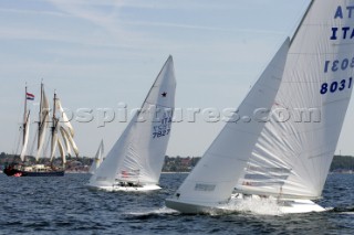 Kiel - Germany - 23 june 2005 KIELER WOCHE - day 2 of the Olympic Class regatta started with a postponement due to lack of wind. Racing began late in the afternoon i 8 knots of breeze. Racing continues until Sunday.Star boat class - ITA 8031 (Luca Modena/Michele Marchesini) and ITA 7827 (Nicola Celon/MARIO SALANI)