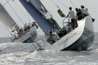 Saint Tropez - 12 06 2005Giraglia Rolex Cup 2005Day 1 - Charis follows South Georgia upwind PPhoto: Simon Palfrader/ROLEX/