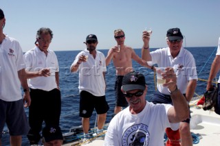 Onboard the maxi yacht Drum during the Fastnet of 2005, 20 years after the yachts fateful capsize in the same race. Celebrity rockstar Simon Le Bon is sailing with the original crew.