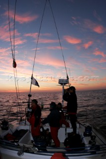 Onboard the maxi yacht Drum during the Fastnet of 2005, 20 years after the yachts fateful capsize in the same race. Celebrity rockstar Simon Le Bon is sailing with the original crew.