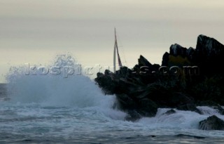 Baltimore  Ireland  09 08 2005. Rolex Fastnet  2005. Fastnet Rock passage .