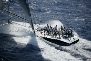 Transpac 50 Windquest surfing down wind under spinnaker