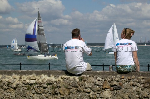 Spectators watching the start of the Rolex Fastnet Race 2005