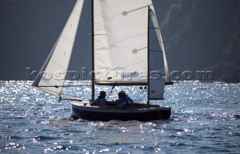 A Salcombe Yawl under sail with mizzen