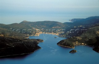 Vathy at sunset, Ithaca, Ionian Islands, Greece