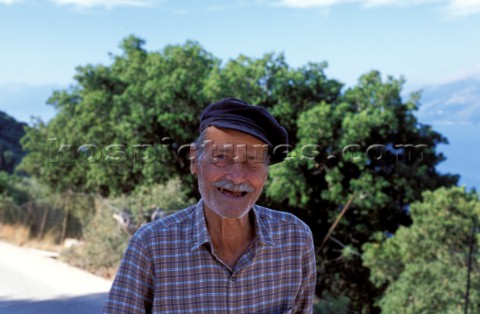 Smiling old man Ithaca Greek Islands