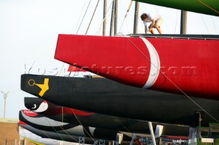 Malmoe - Sweden- 22 August 2005. Act 6 Americas Cup Challenger series. The boat dock where all the bases are