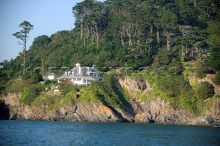 Private house perched on the rocky cliffs near Dartmouth, Devon