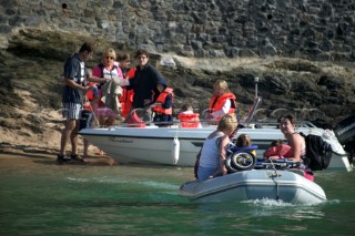 Motor boats on beach