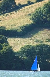 Sail boat off the Devon coast