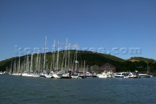 Boats in marina at Dartmouth, UK