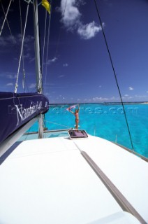 Luxury cruising on a catamaran in the Caribbean