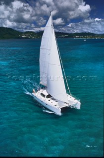 Luxury cruising on a catamaran in the Caribbean