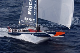 Ericsson Racing Team Volvo 70 off Cape Finisterra near Vigo Spain.