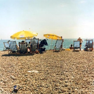 Deck chairs and umbrellas on Brightong beach