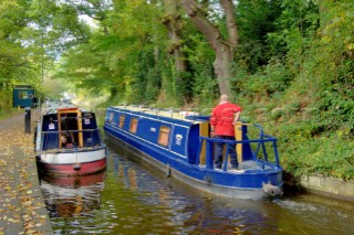 Approaching Llangollen wharf,Llangollen canal,Clwyd,Wales,UK.October 2005.